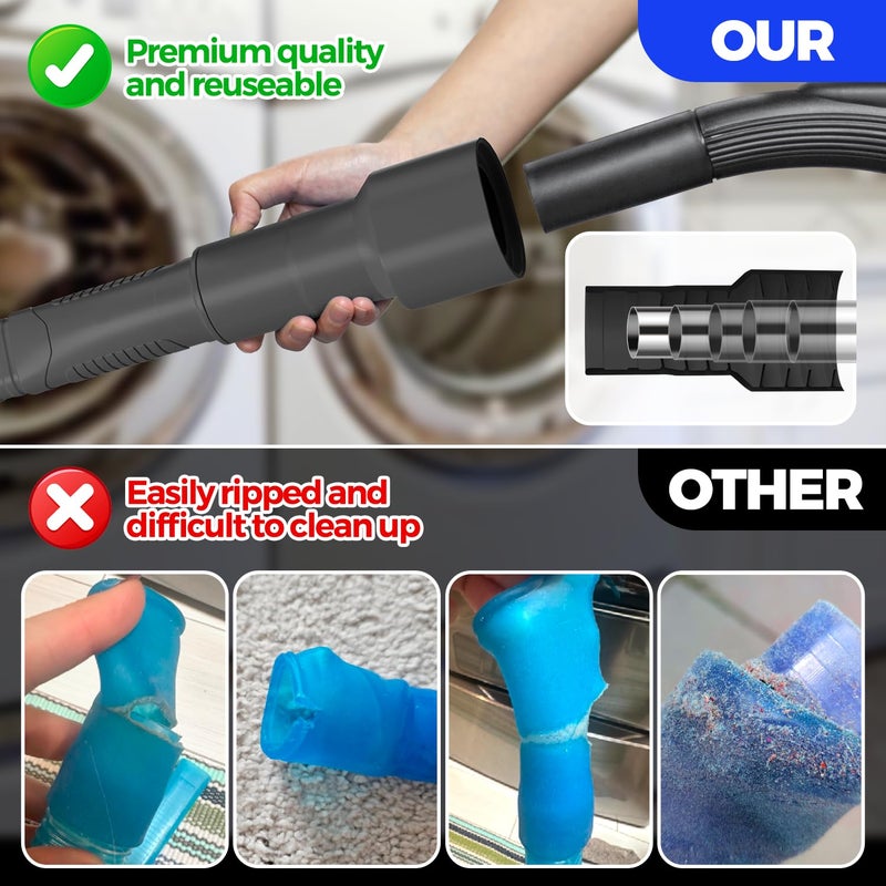 Holikme 2 Pieces Dryer Vent Cleaner Kit, Dryer Lint Vacuum Attachment and Flexible Dryer Lint Brush, Dryer Vent Vacuum Hose Attachment,Black - Image 2